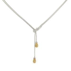 18k Gold 1.00ct White Fancy Yellow Diamond Pendant